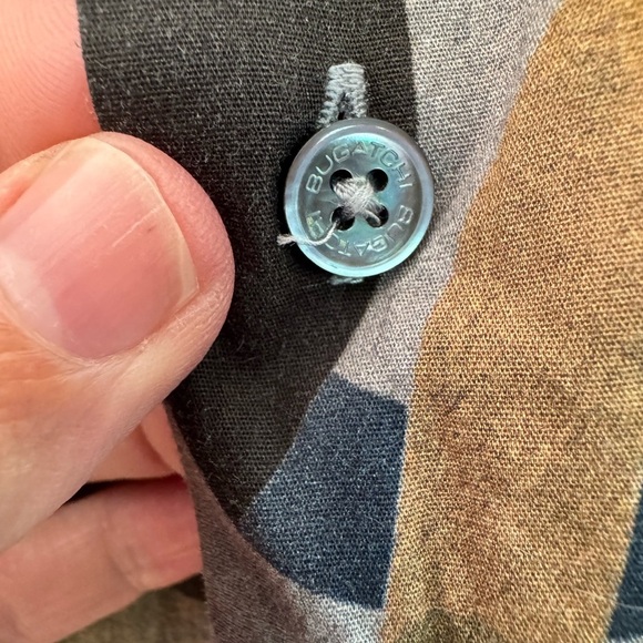 Bugatchi Comfort Stretch Shirt Shaped Fit Abstract Pattern Button Front LG - Picture 3 of 10